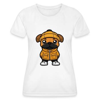 Boxer Dog Cartoon - Women's Functional T-Shirt - white - Front - AI Model Female 172 dark (172cm)