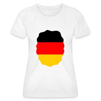 Deutschland Flagge Deutsche Fahne Used Look Heimat - Frauen Funktions-T-Shirt - Weiß - Vorne - AI Model Female 172 dark (172cm)