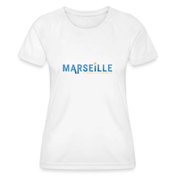 Marseille - À jamais les premiers - T-shirt sport Femme - blanc - Devant - AI Model Female 172 dark (172cm)