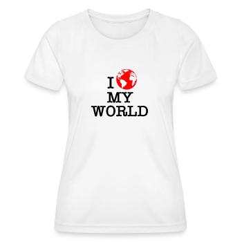 I love my world 2 - T-shirt sport Femme - blanc - Devant - AI Model Female 172 dark (172cm)