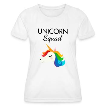 Escouade de licornes - T-shirt sport Femme - blanc - Devant - AI Model Female 172 dark (172cm)