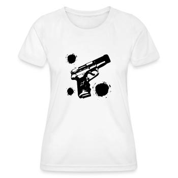 Gun Politics - Frauen Funktions-T-Shirt - Weiß - Vorne - AI Model Female 172 dark (172cm)