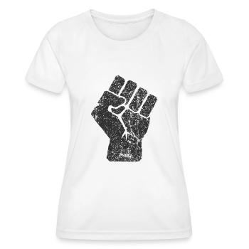 Symbole levé de poing - T-shirt sport Femme - blanc - Devant - AI Model Female 172 dark (172cm)