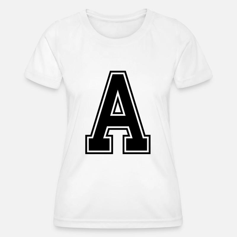 Letter A - Women's Functional T-Shirt - white