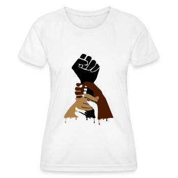 Solidarité - Un combat - Un combat - T-shirt sport Femme - blanc - Devant - AI Model Female 172 dark (172cm)