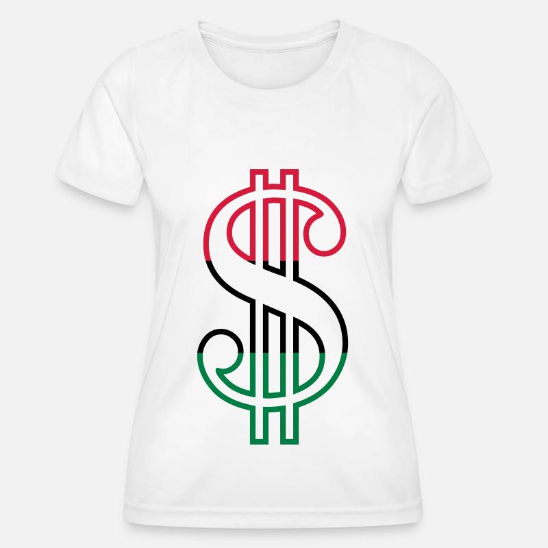 Dollar Sign - Women's Functional T-Shirt - white