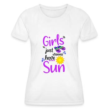 Mädchen Girls Sun Sonne Flip Flop - Frauen Funktions-T-Shirt - Weiß - Vorne - AI Model Female 172 dark (172cm)
