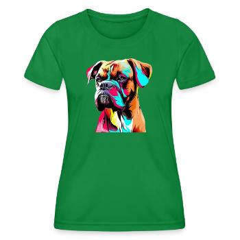Boxer Drawing - Women's Functional T-Shirt - kelly green - Front - AI Model Female 172 dark (172cm)