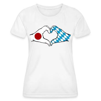 Japan Bavaria Hands Heart Shape - Women's Functional T-Shirt - white - Front - AI Model Female 172 dark (172cm)