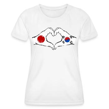 Japan South Korea Hands Heart Shape Used - Women's Functional T-Shirt - white - Front - AI Model Female 172 dark (172cm)