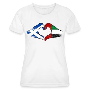 Schottland Vereinigte Arabische Emirate Flagge - Frauen Funktions-T-Shirt - Weiß - Vorne - AI Model Female 172 dark (172cm)