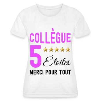 Collègue Humour Départ Message - T-shirt sport Femme - blanc - Devant - AI Model Female 172 dark (172cm)