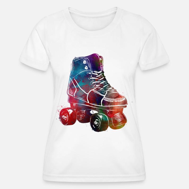 roller skates sport art #roller #skates - Women's Functional T-Shirt - white