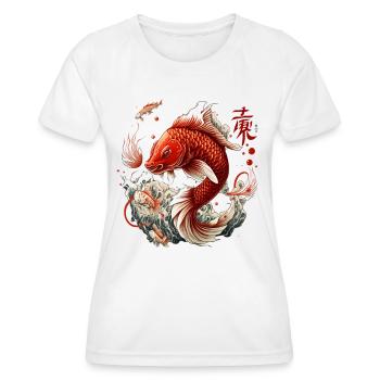 Japanese Nishikigoi Koi Brocade Carp Japan - Women's Functional T-Shirt - white - Front - AI Model Female 172 dark (172cm)