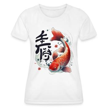 Nishikigoi Koi Japan Brokatkarpfen Fisch Teich - Frauen Funktions-T-Shirt - Weiß - Vorne - AI Model Female 172 dark (172cm)