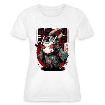 Samurai Robot Japanese Robotor Samurai - Women's Functional T-Shirt - white - Front - AI Model Female 172 dark (172cm)