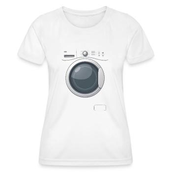 Waschmaschine Kostümersatz Fasching - Frauen Funktions-T-Shirt - Weiß - Vorne - AI Model Female 172 dark (172cm)