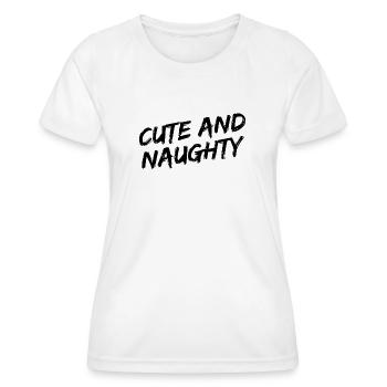 Police de pinceau noir « mignon et coquin » - T-shirt sport Femme - blanc - Devant - AI Model Female 172 dark (172cm)