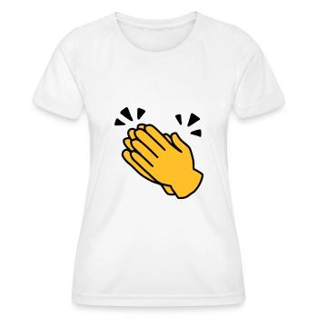 Emoji Applaus Skizze Farbe - Frauen Funktions-T-Shirt - Weiß - Vorne - AI Model Female 172 dark (172cm)