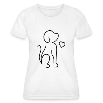 Hund Zeichnung - Frauen Funktions-T-Shirt - Weiß - Vorne - AI Model Female 172 dark (172cm)