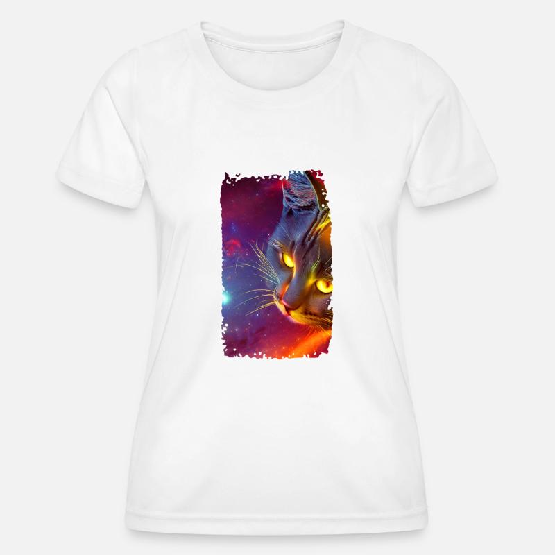 Space Cat - Women's Functional T-Shirt - white