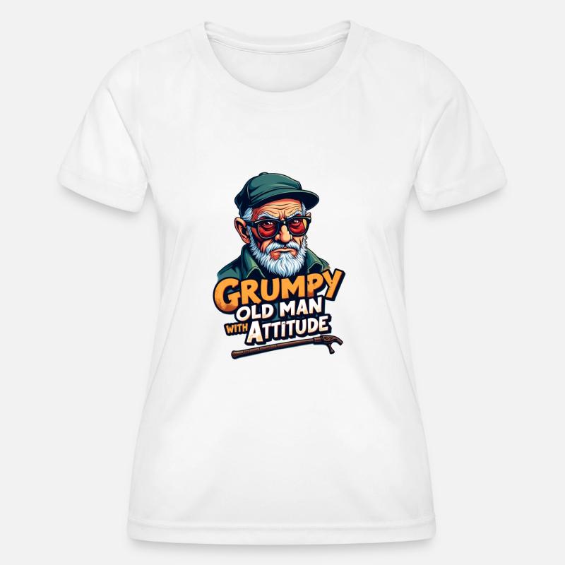 GRUMPY OLDMAN - Women's Functional T-Shirt - white