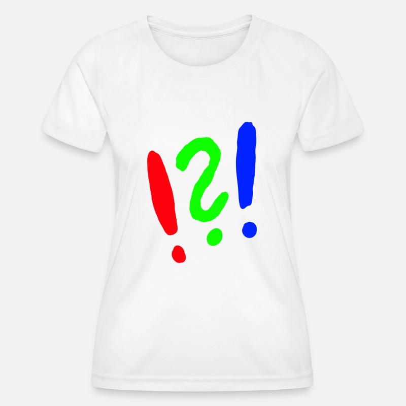 Exclamation mark/question mark comic style - Women's Functional T-Shirt - white