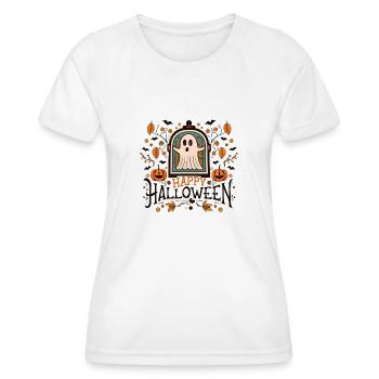 Happy Halloween - gespenstisches Halloween Design - Frauen Funktions-T-Shirt - Weiß - Vorne - AI Model Female 172 dark (172cm)