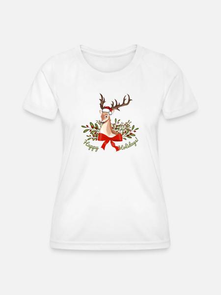 Happy Holidays - Frauen Funktions-T-Shirt - Weiß