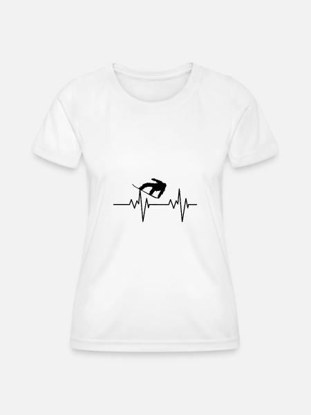 Snowboarder Pulse - Frauen Funktions-T-Shirt - Weiß