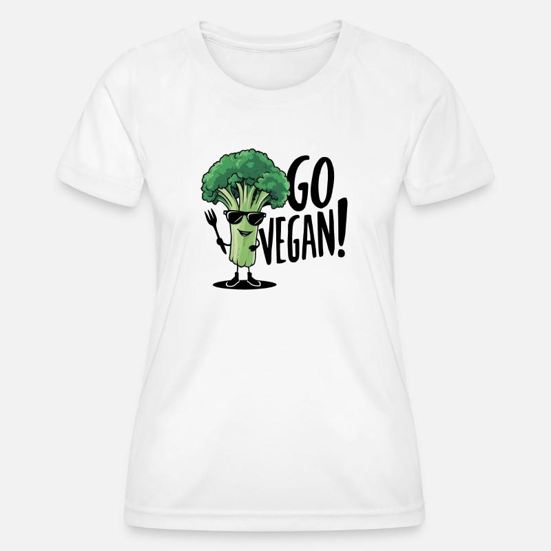 Cool Broccoli In Sunglasses - Women's Functional T-Shirt - white