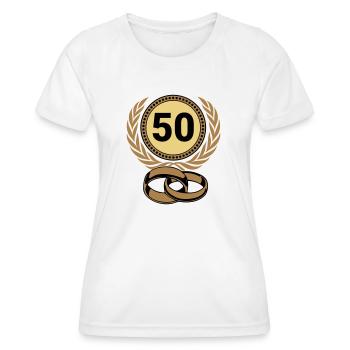 Noces d’Or, 50 ans (25) - T-shirt sport Femme - blanc - Devant - AI Model Female 172 dark (172cm)