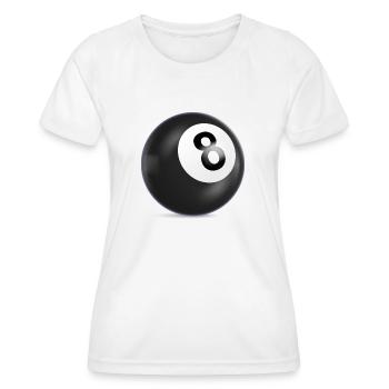 Black 8,Billiard Ball,N8,Billiard Ball,Billiards - Women's Functional T-Shirt - white - Front - AI Model Female 172 dark (172cm)