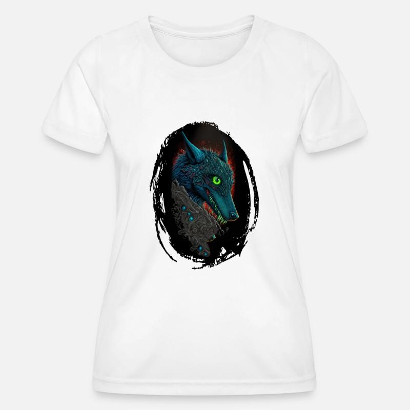 Blue Gothic Wolf - Women's Functional T-Shirt - white