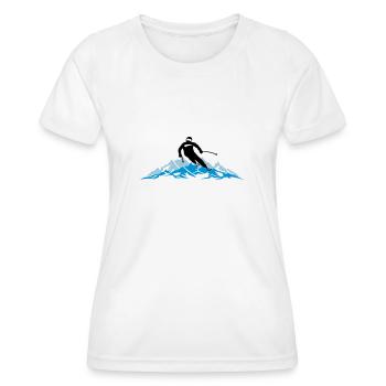 Winter - Skifahrer Berge Sport 2018 - Frauen Funktions-T-Shirt - Weiß - Vorne - AI Model Female 172 dark (172cm)