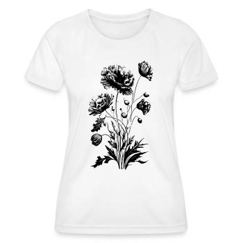 Mohnblume, Mohn, Klatschmohn, Blume, Garten, Natur - Frauen Funktions-T-Shirt - Weiß - Vorne - AI Model Female 172 dark (172cm)