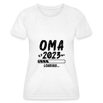 Schwangerschaft verkünden Idee Werdende Oma - Frauen Funktions-T-Shirt - Weiß - Vorne - AI Model Female 172 dark (172cm)