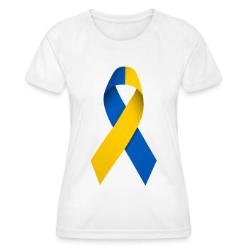 Boucle de solidarité ukrainienne - T-shirt sport Femme - blanc - Devant - AI Model Female 172 dark (172cm)