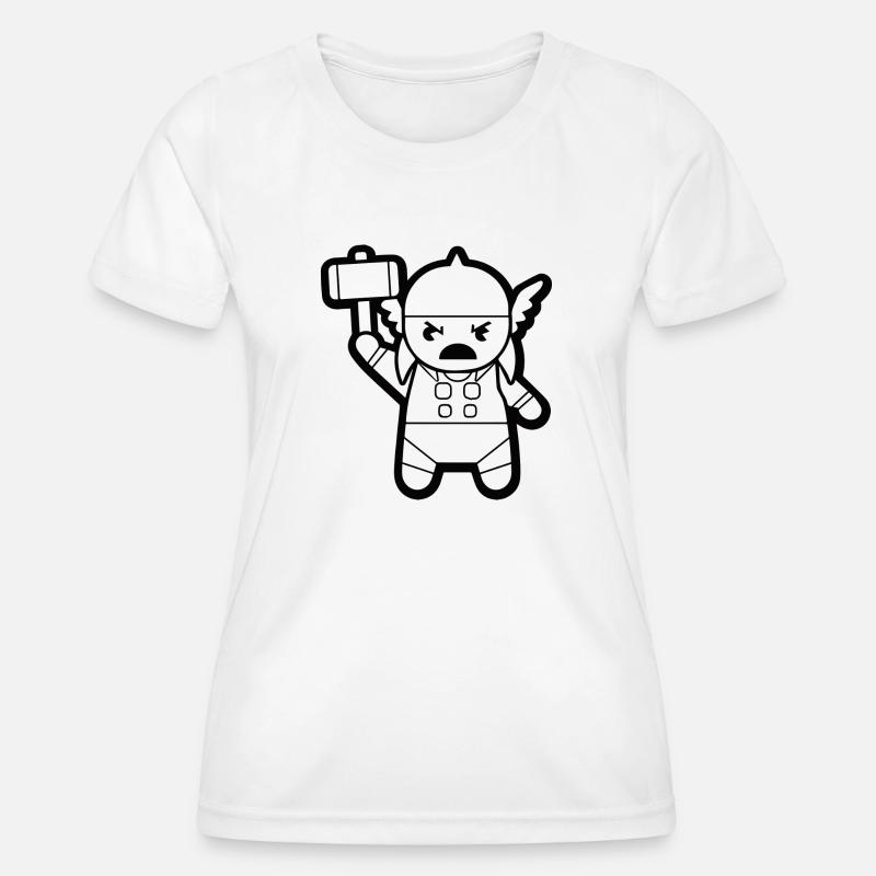 THOR WITH HAMMER superhero minifigure - Women's Functional T-Shirt - white