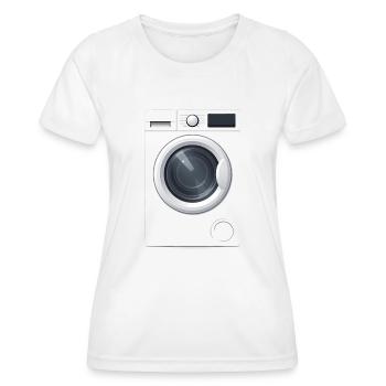 Waschmaschine Kostümersatz Fasching - Frauen Funktions-T-Shirt - Weiß - Vorne - AI Model Female 172 dark (172cm)