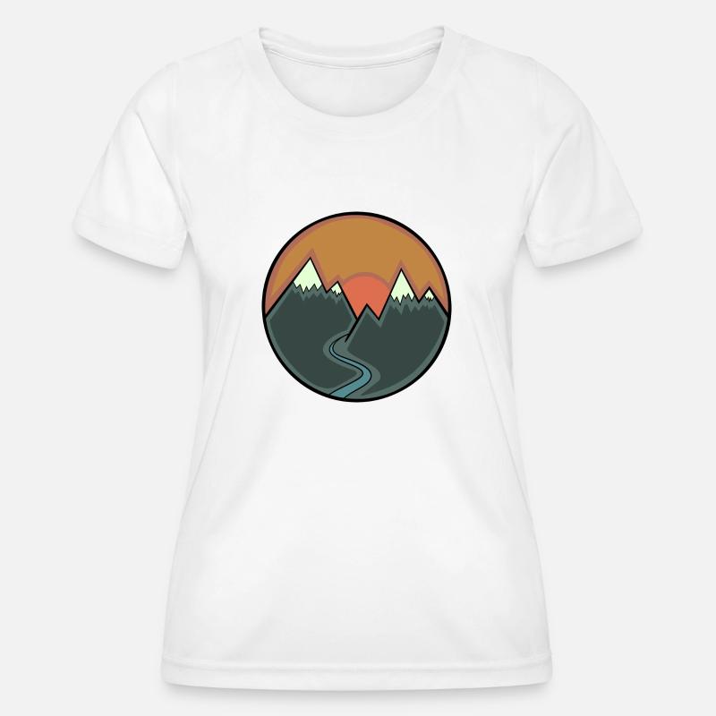 Mountains sunset - Women's Functional T-Shirt - white