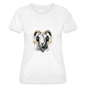 Goa la chèvre audiophile - T-shirt sport Femme - blanc - Devant - AI Model Female 172 dark (172cm)