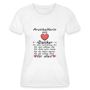 Arzthelferin Danke Dankeschön sagen zum Abschied - Frauen Funktions-T-Shirt - Weiß - Vorne - AI Model Female 172 dark (172cm)