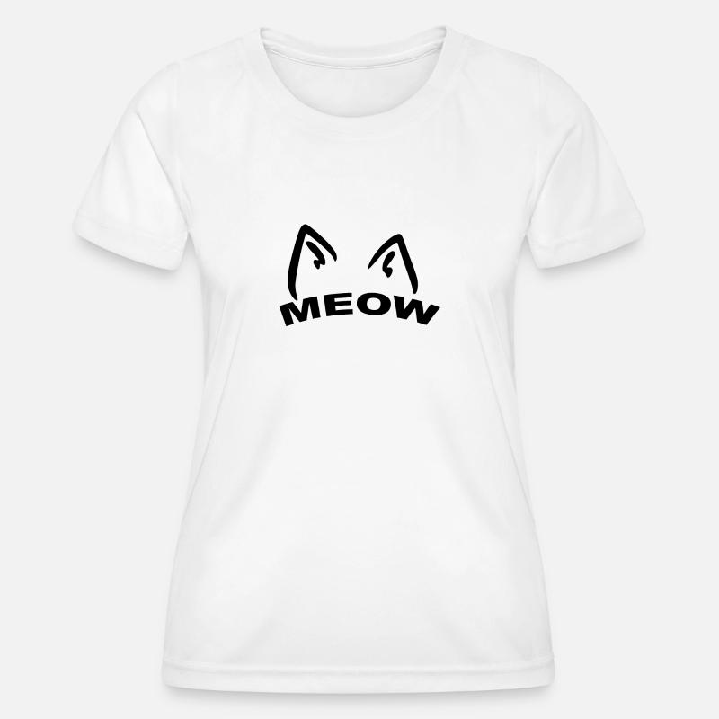 Cat meow gift idea - Women's Functional T-Shirt - white