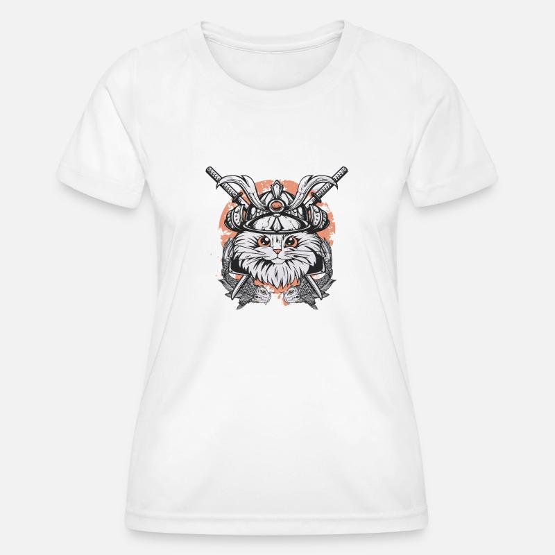 Fighting cat Koi - Women's Functional T-Shirt - white