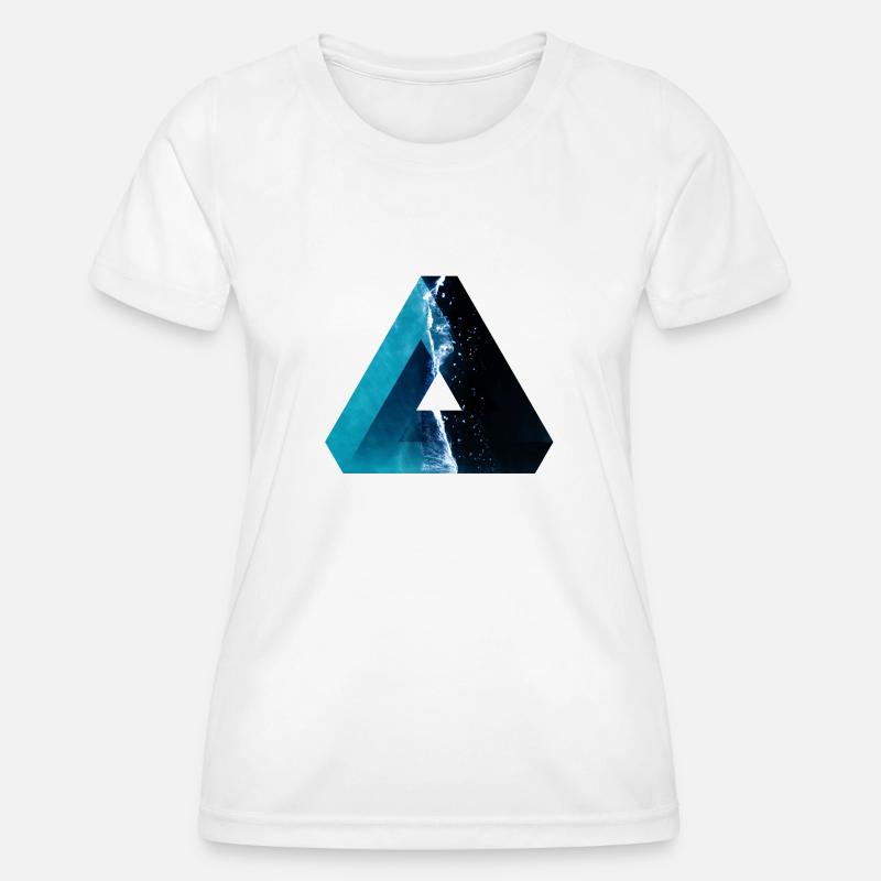 Penrose Triangle Design - Women's Functional T-Shirt - white
