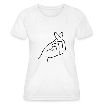 Finger Heart Korean K Pop - Women's Functional T-Shirt - white - Front - AI Model Female 172 dark (172cm)