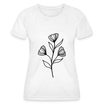 fleur sauvage simple - T-shirt sport Femme - blanc - Devant - AI Model Female 172 dark (172cm)