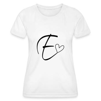 Buchstabe E Buchstabe-E Kalligrafie - Frauen Funktions-T-Shirt - Weiß - Vorne - AI Model Female 172 dark (172cm)