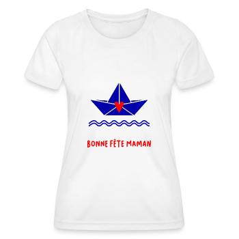 BONNE FÊTE. FÊTE DES MÈRES. FÊTE DES PÈRES. FÊTE - T-shirt sport Femme - blanc - Devant - AI Model Female 172 dark (172cm)